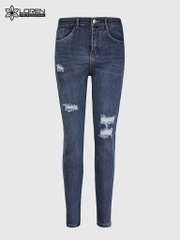 Quần jean nữ skinny LOREN lửng rách gối B51051