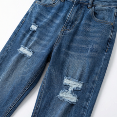 Quần jean nữ skinny LOREN lửng rách gối B51051