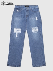 Quần jean nữ LOREN ống rộng rách B51061
