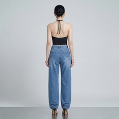 Quần jean nữ LOREN ống rộng rách B51061
