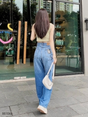 Quần jean nữ LOREN ống rộng wash B51062