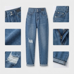 Quần jean baggy nữ LOREN 2 nút  B51106