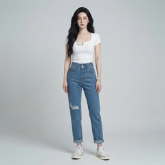 Quần jean baggy nữ LOREN 2 nút  B51106