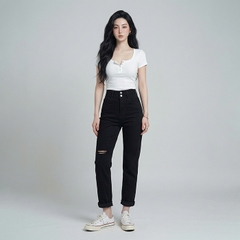 Quần jean baggy nữ LOREN 2 nút  B51106