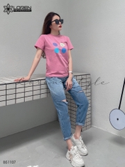 Quần jean baggy nữ LOREN wash rách B51107