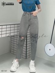 Quần jean baggy nữ LOREN wash rách B51107
