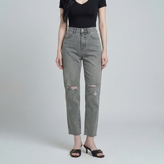 Quần jean baggy nữ LOREN wash rách B51107