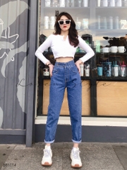 Quần jean baggy nữ LOREN nút kiểu B51114