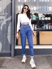 Quần jean baggy nữ LOREN nút kiểu B51114