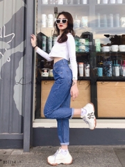 Quần jean baggy nữ LOREN nút kiểu B51114