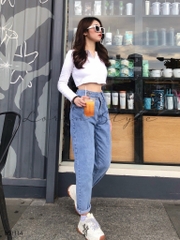 Quần jean baggy nữ LOREN nút kiểu B51114