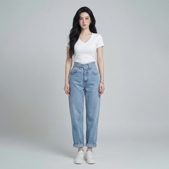 Quần jean baggy nữ LOREN nút kiểu B51114