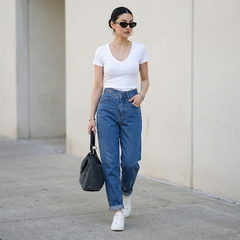 Quần jean baggy nữ LOREN nút kiểu B51114