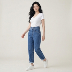 Quần jean baggy nữ LOREN nút kiểu B51114