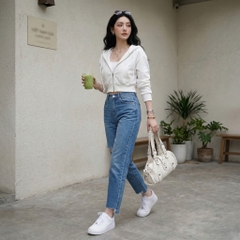 Quần jean baggy LOREN xẻ lai B5129