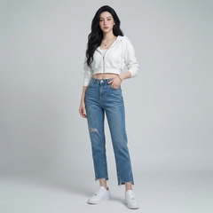 Quần jean baggy LOREN xẻ lai B5129