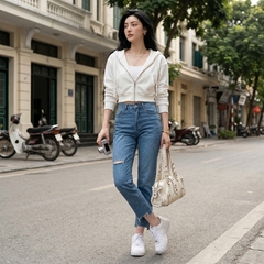 Quần jean baggy LOREN xẻ lai B5129