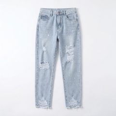 Quần jean baggy LOREN rách tua B5144