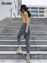 Quần jean baggy LOREN rách xám B5193