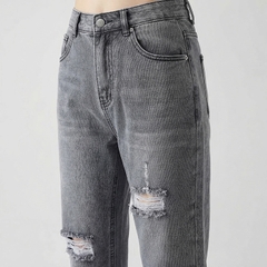 Quần jean baggy LOREN rách xám B5193