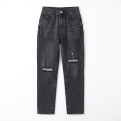 Quần jean baggy LOREN rách đen B5194