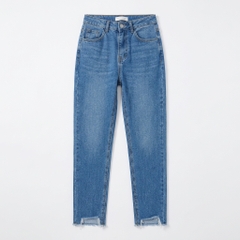 Quần jean baggy LOREN xẻ tua xanh B5388