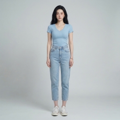 Quần jean baggy LOREN trơn xanh B5432