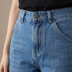 Quần jean baggy LOREN trơn tua xanh B5591