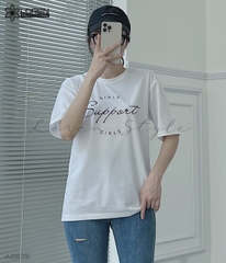 Áo thun nữ LOREN girls support trắng A2675