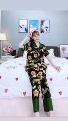 Đồ ngủ pijama tay ngắn quần dài đen D1662
