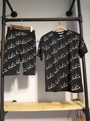 Sét thun nữ lửng contrue đen A9001