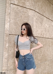 Quần jean short 2 nút tua xanh B5106