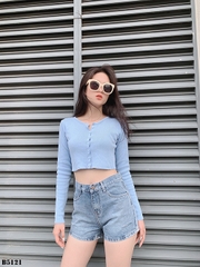 Quần jean short rách xanh B5121