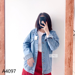Áo khoác jean trơn xanh A4097