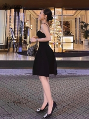 Đầm LOREN gân xòe 2 dây C1927