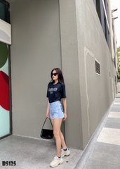 Quần jean short rách tua xanh B5125