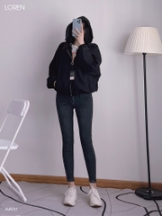 Áo khoác nữ LOREN da lộn tay phồng A4937