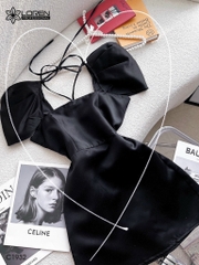 Đầm LOREN tay phồng cột dây C1932