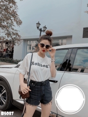 Quần jean short kiểu túi tua đen B5087