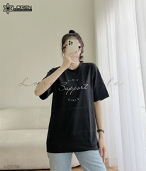 Áo thun nữ LOREN girls support đen A2676