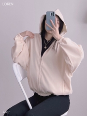 Áo khoác nữ LOREN da lộn tay phồng A4937
