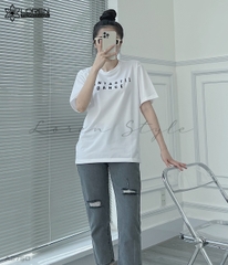 Áo thun nữ LOREN chữ in trắng A2750