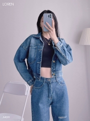 Áo khoác jean LOREN nút kiểu xanh A4099