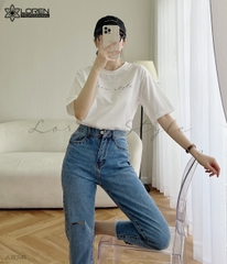 Áo thun nữ LOREN chữ Loren style trắng A2741