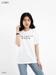 Áo thun nữ LOREN chữ in trắng A2750