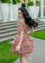 Đầm hoa bi đỏ C1300