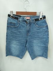 Quần jean ngố kiểu nịt tua xanh B5224