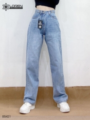 Quần jean ống rộng LOREN trơn xanh B5421