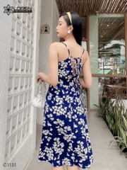 Đầm LOREN 2 dây hoa cúc xanh C1131