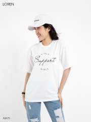 Áo thun nữ LOREN girls support trắng A2675